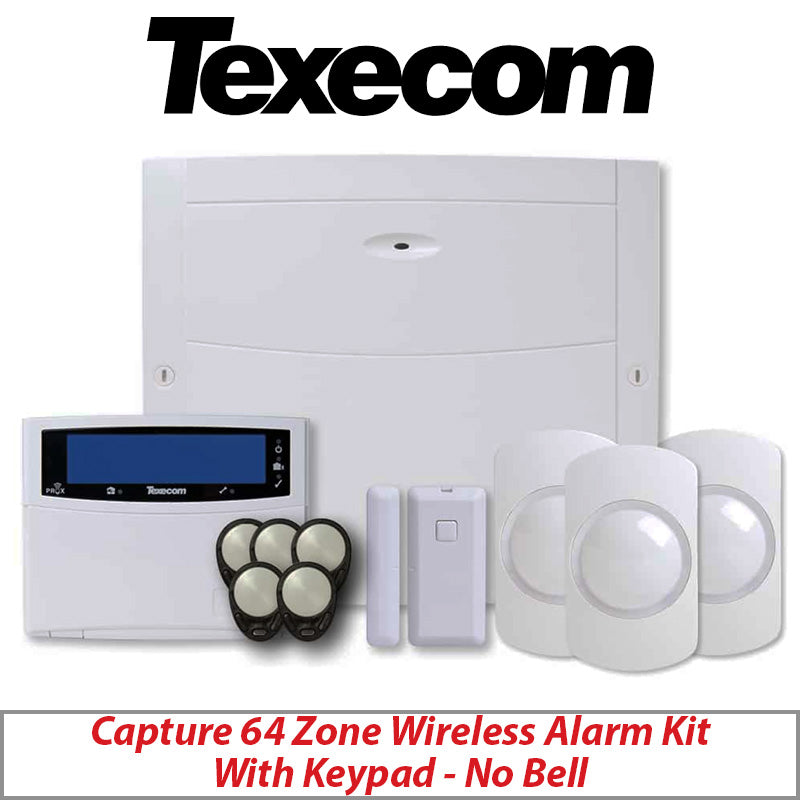 TEXECOM ALARM KIT WIRELESS KIT-1001 64-W WITH KEYPAD NO BELL