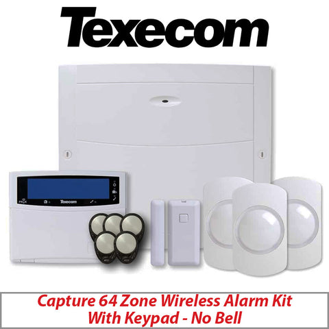 TEXECOM ALARM KIT WIRELESS KIT-1001 64-W WITH KEYPAD NO BELL