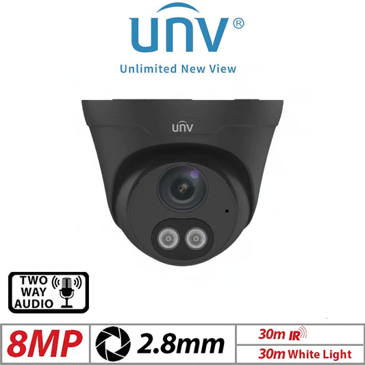 Uniview 8MP Turret Network Camera Dual-Light 2.8mm Black