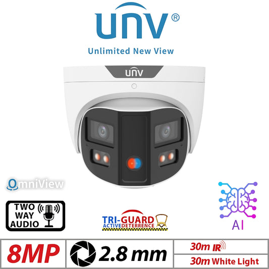 8MP Uniview Tri-Guard 2.0 Turret Camera ColorHunter 2.8mm