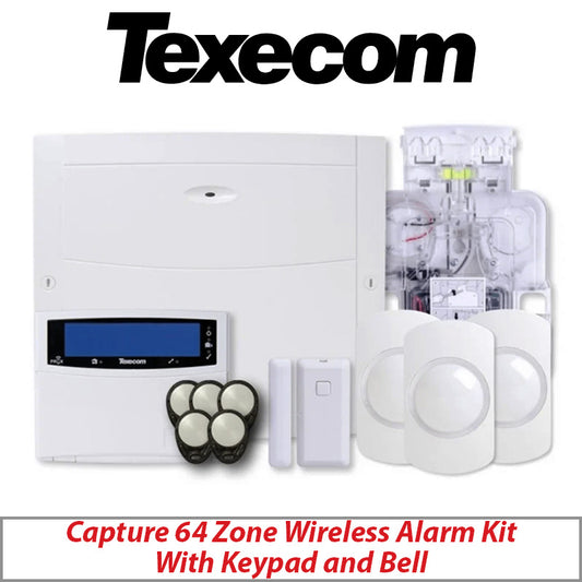 TEXECOM ALARM KIT WIRELESS KIT-1002 64-W WITH KEYPAD AND BELL