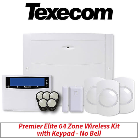TEXECOM ALARM KIT WIRELESS KIT-1086 64-W CONTROL PANEL WITH WIRED KEYPAD NO BELL