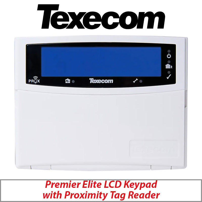 TEXECOM PREMIER ELITE DBD-0168 LCDLP POLYMER KEYPAD WITH LARGE BLUE SCREEN - GRADE 3