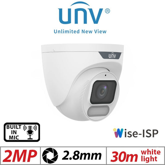 Uniview 2MP ColorHunter Turret Camera 2.8mm White