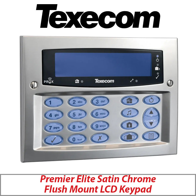 TEXECOM PREMIER ELITE DBD-0123 FLUSH MOUNT KEYPAD SATIN CHROME FINISH - GRADE 3