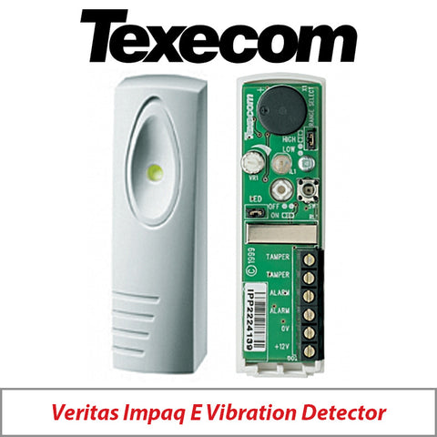 TEXECOM VERITAS IMPAQ E AEA-0001 VIBRATION DETECTOR IN WHITE