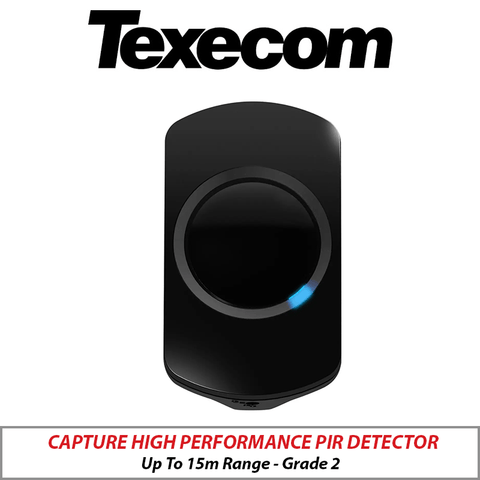 TEXECOM CAPTURE 15M RANGE HIGH PERFORMANCE PIR DETECTOR BLACK Grade 2 AKB-0006