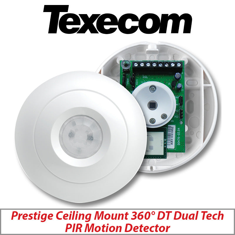 TEXECOM PRESTIGE AFW-0001 360DT CEILING MOUNT 360 DEGREE MOTION DETECTOR DUAL TECHNOLOGY - GRADE 2