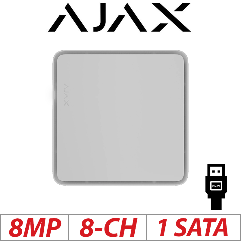 AJAX 4K 8CH IP CCTV RECORDER WITH HDMI OUTPUT WHITE AJAX-151369-WHITE