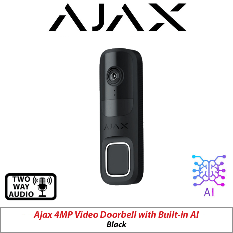 4MP Ajax Video Doorbell with Built-In AI Black AJAX-66391