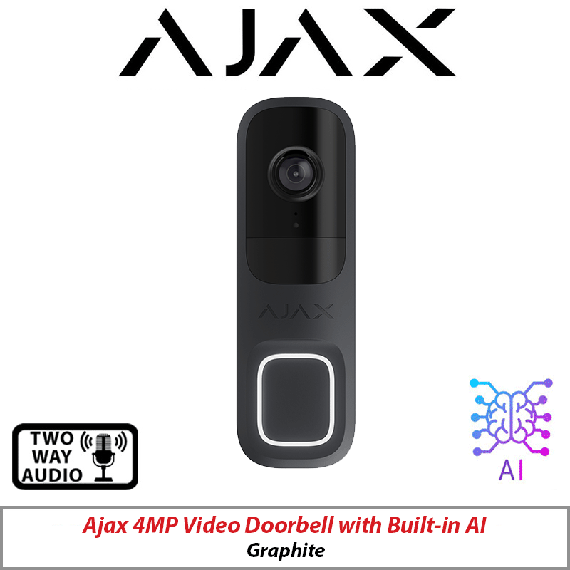 4MP Ajax Video Doorbell Built-In AI Graphite AJAX-66392