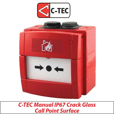 C-TEC KAC Red Manual IP67 Crack Glass Call Point Surface BF370W