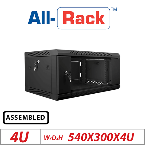 Assembled 4U Wall-Mount Data Cabinet Black CAB4WB300BLK
