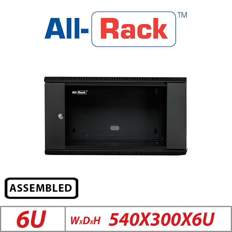 Assembled 6U Wall-Mount Data Cabinet Black CAB6WB300BLK