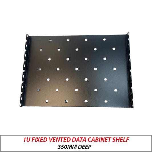 1U Fixed Vented Data Cabinet Shelf 350mm Deep CABINET-FIX-SHELF-350
