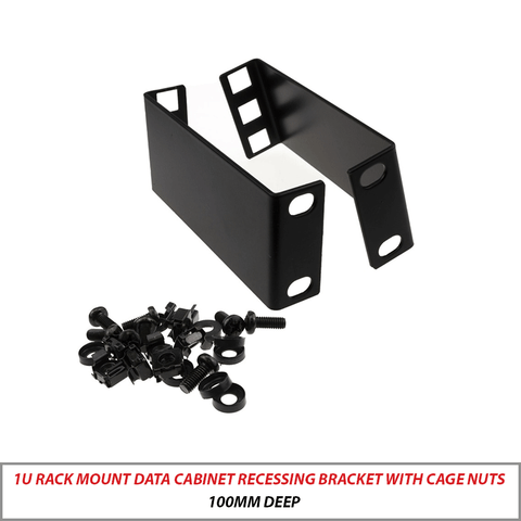 1U Rack Mount Data Cabinet Recessing Bracket 100mm Deep