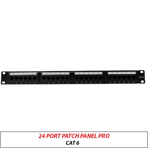 Cat6 24-Port Pro Patch Panel for Rack Mount Cabinets