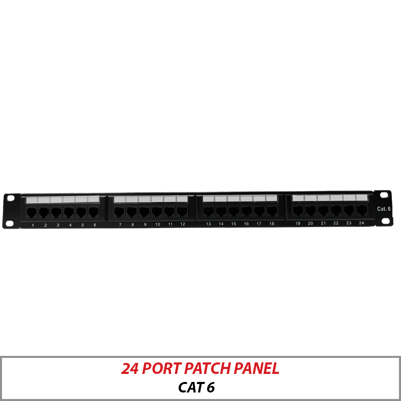 Cat6 24-Port Patch Panel for Rack Mount Cabinets