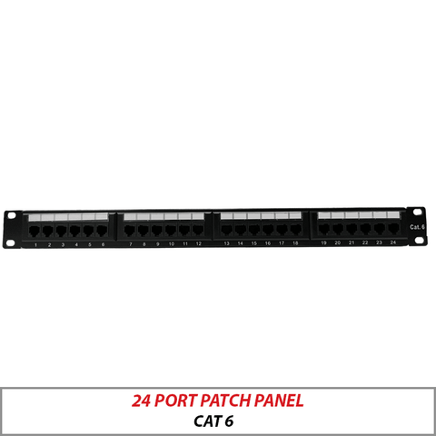 Cat6 24-Port Patch Panel for Rack Mount Cabinets