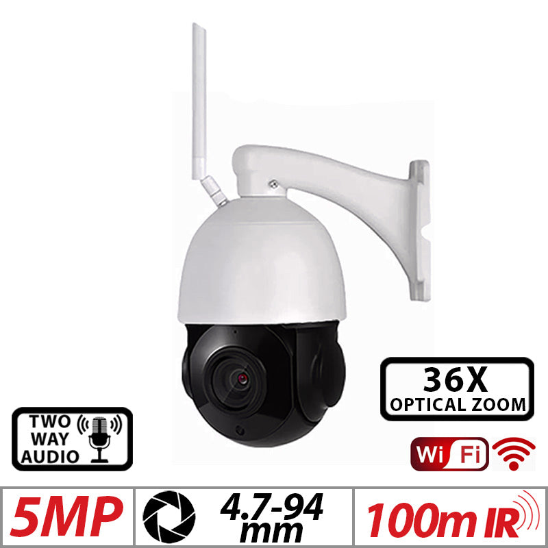 5MP WiFi Pan-Tilt Camera 36X Optical Zoom 2-Way Audio