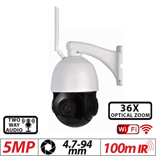 5MP WiFi Pan-Tilt Camera 36X Optical Zoom with 2-Way Audio