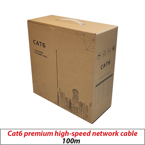 CABLE Drum COPPER NETWORK CABLE 100M - CAT6 BLACK