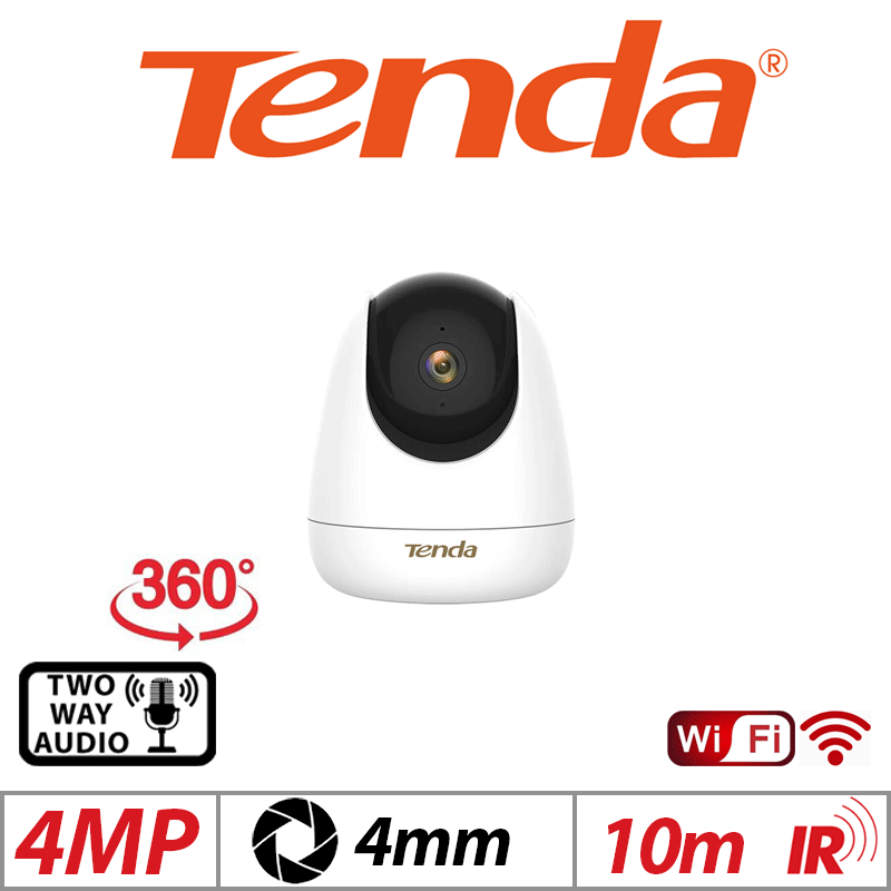 4MP Tenda Smart WiFi 360° Pan Tilt Camera with 2-Way Audio