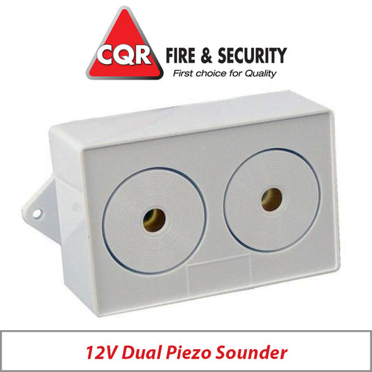 DUAL PIEZO SOUNDER 12V INDOOR USE WHITE SOSB1L