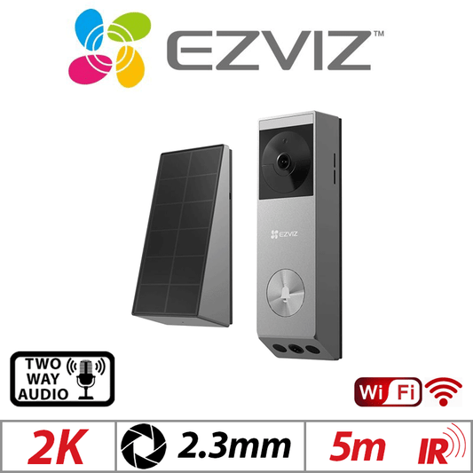 EZVIZ 2K Battery Dual-Lens Video Doorbell with Solar CS-EP3X Pro