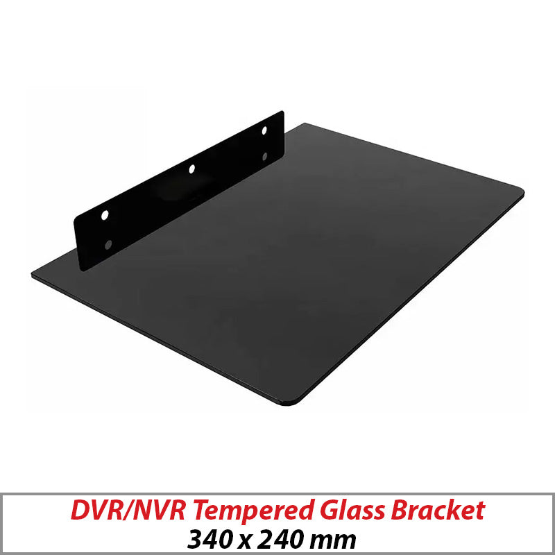 DVR/NVR Black Tempered Glass Bracket with Heavy Steel Frame