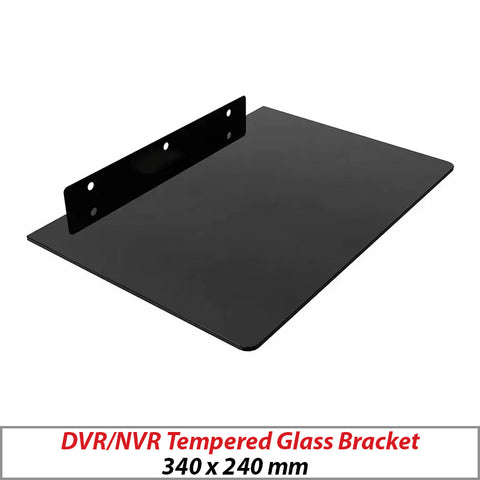 DVR/NVR Black Tempered Glass Bracket with Heavy Steel Frame