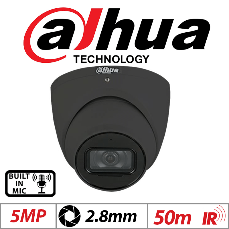 5MP Dahua WizSense Eyeball Network Camera 2.8mm Grey