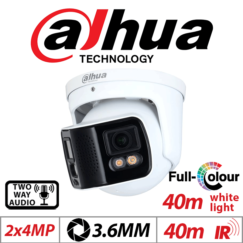 Dahua 2x4MP Full-Color Dual-Lens WizMind IP Camera