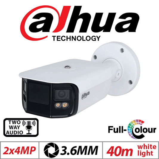 2×4MP Dahua Full-Color Dual-Lens Wizmind Camera 3.6mm 2-Way Audio