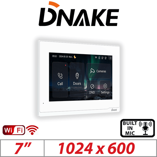 DNAKE 7″ TFT LCD Indoor Monitor Flat Back Plate White E217W