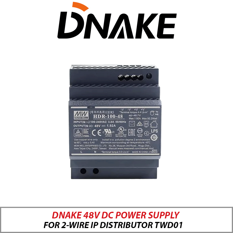 DNAKE 48V DC Power Supply for 2-Wire IP Distributor