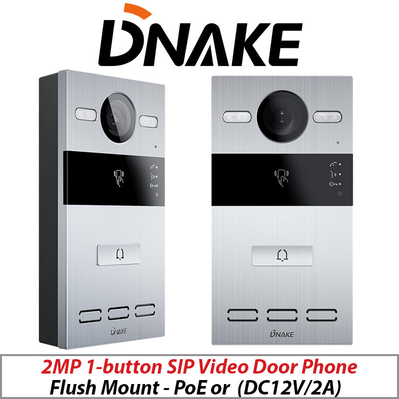 DNAKE 2MP Flush Mount SIP Video Door Phone 1-Button Intercom