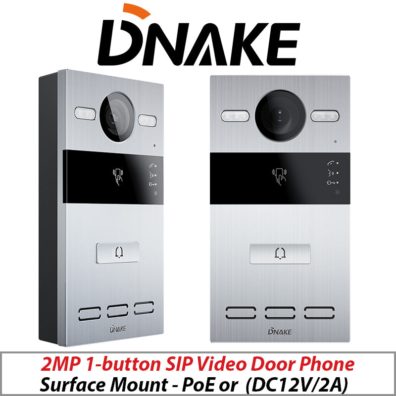DNAKE 2MP Surface Mount SIP Video Door Phone 1-Button Intercom