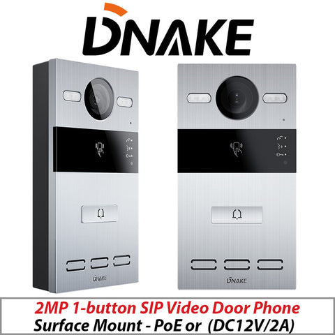 DNAKE 2MP Surface Mount SIP Video Door Phone 1-Button Intercom