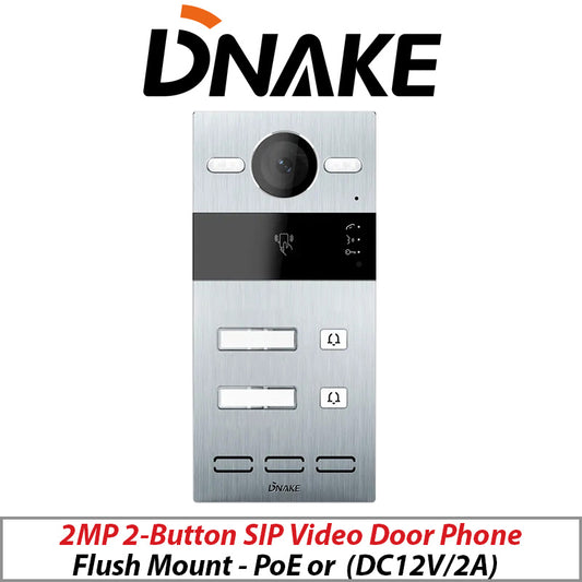DNAKE 2MP Flush Mount SIP Video Door Phone 2-Button Intercom