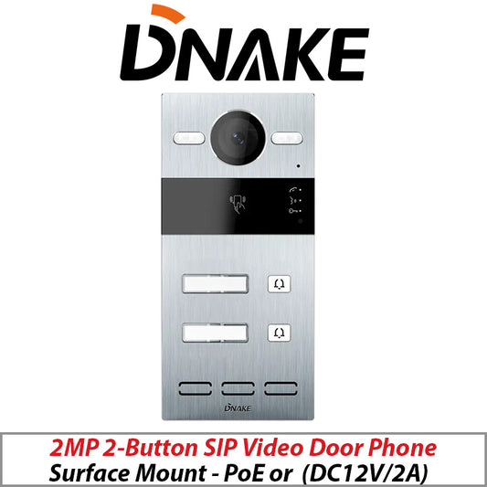 DNAKE 2MP Surface Mount SIP Video Door Phone 2-Button Intercom