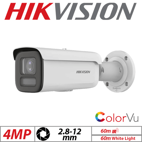 Hikvision 4MP ColorVu Bullet Camera Motorized 2.8–12mm White
