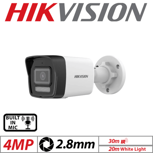 4MP Hikvision Smart Hybrid Light Bullet Camera 2.8mm White