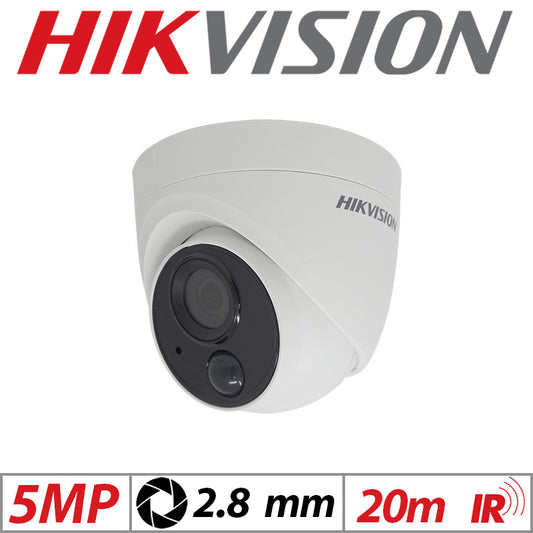 Hikvision 5MP PIR Turret Camera with Strobe Alarm 2.8mm