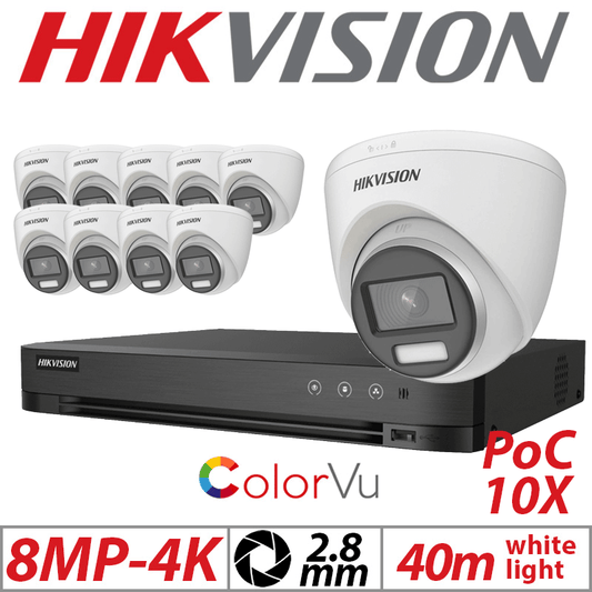 2MP 16CH HiLook 16x Dome Outdoor AOC Mic Camera 2.8mm White