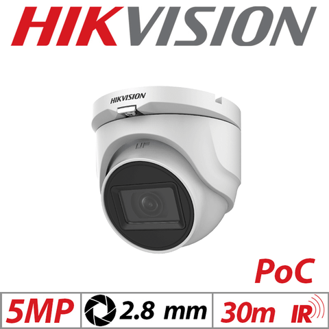 Hikvision 5MP 4-in-1 PoC Turret Camera – 2.8mm White