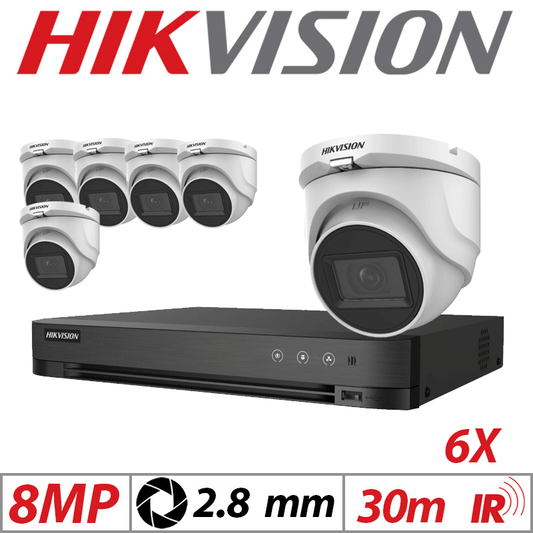 8MP 8CH Hikvision 6x 4in1 Fixed Turret Camera 2.8mm