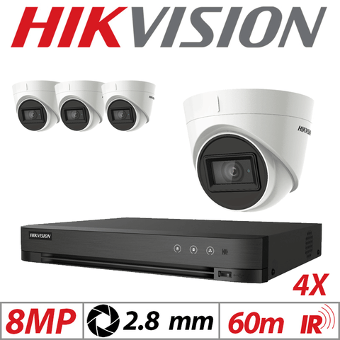 Hikvision 8MP 8CH 4X 4-in-1 Turret Camera 2.8mm White
