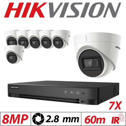 Hikvision 8MP 8CH 7X 4-in-1 Turret Camera 2.8mm White
