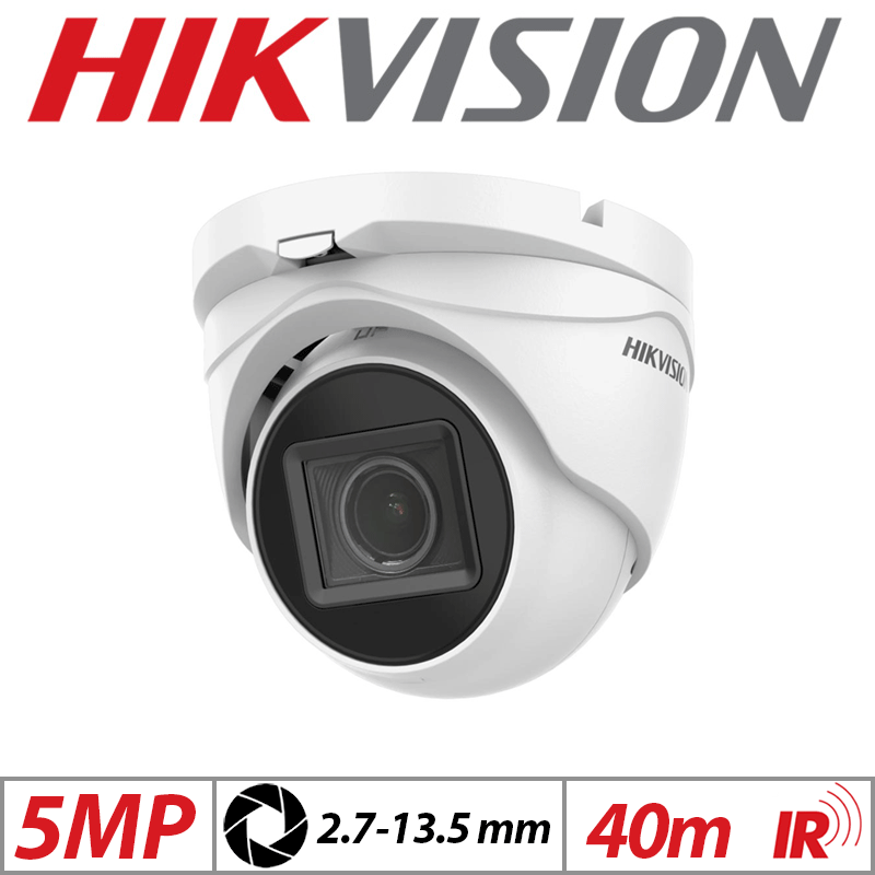 Hikvision 5MP Motorized Varifocal Turret – 2.7-13.5mm White